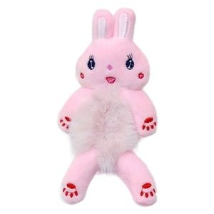 Cartoon Bunny Rabbit Plush Scrunchies Faux Fur Ponytail Holder Hair Accessory